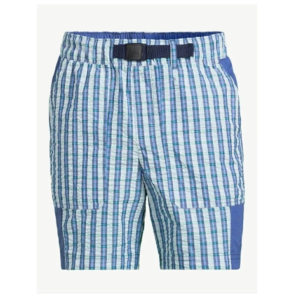 Men’s Blocked Seersucker Lightweight Comfy Shorts Size XXXL (48-50)
